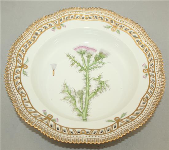 A Royal Copenhagen Flora Danica soup dish, 24.5cm.